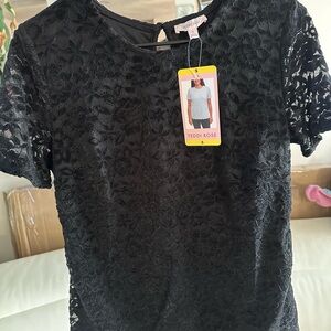 Teddi Rose Ladies Lace Top Black - Size S